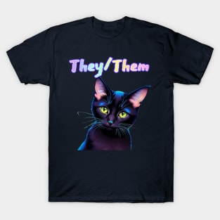 Batman - They/Them Rainbow Text Navy T-Shirt